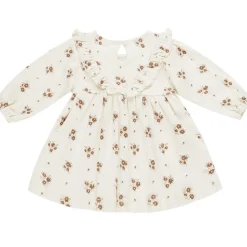 Long Sleeve Ruffle V Dress in Autumn Flora by Quincy Mae