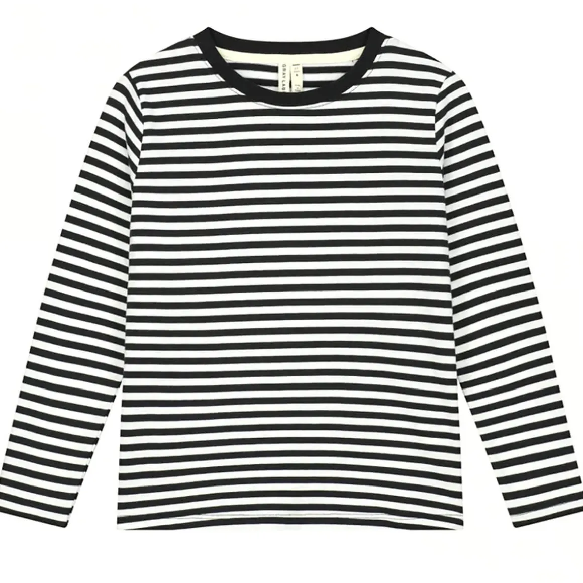 Long Sleeve Tee in Nearly Black / Off White by Gray Label