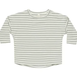 Long Sleeve Tee in Sage Stripe by Quincy Mae