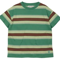 Loose T-Shirt in Bottle Green Stripe by Main Story