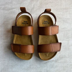 Loris Velcro Sandals in Cuoio Brown by PèPè