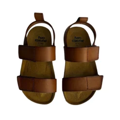 Loris Velcro Sandals in Cuoio Brown by PèPè
