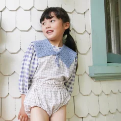 Lottie Bloomer in Checker Rose Print / Blueberry by Soor Ploom