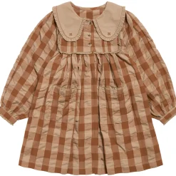 Lottie Dress in Russet Seersucker Gingham by Little Cotton Clothes - Last Ones In Stock - 5-7 Years