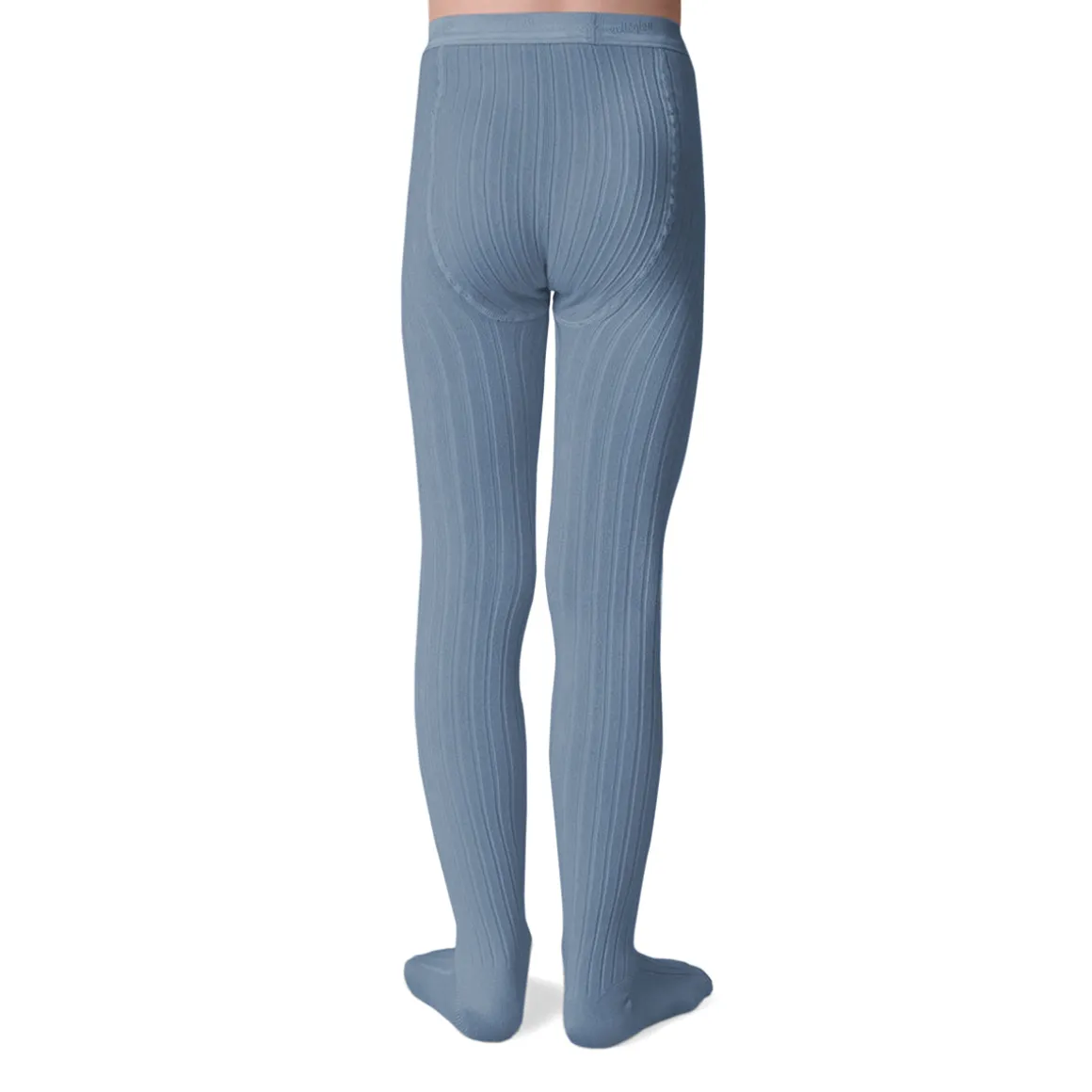 Louise Ribbed Tights in Bleu Azur by Collegien