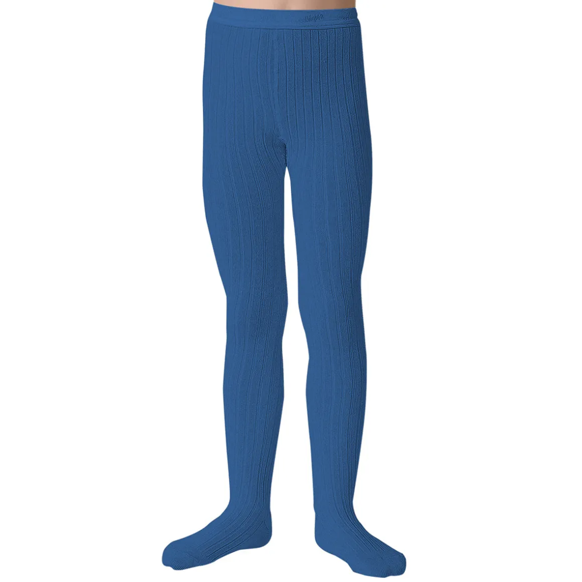 Louise Ribbed Tights in Bleu Saphir by Collegien