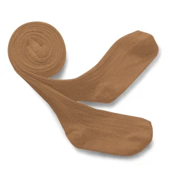 Louise Ribbed Tights in Caramel au Beurre Salé by Collegien