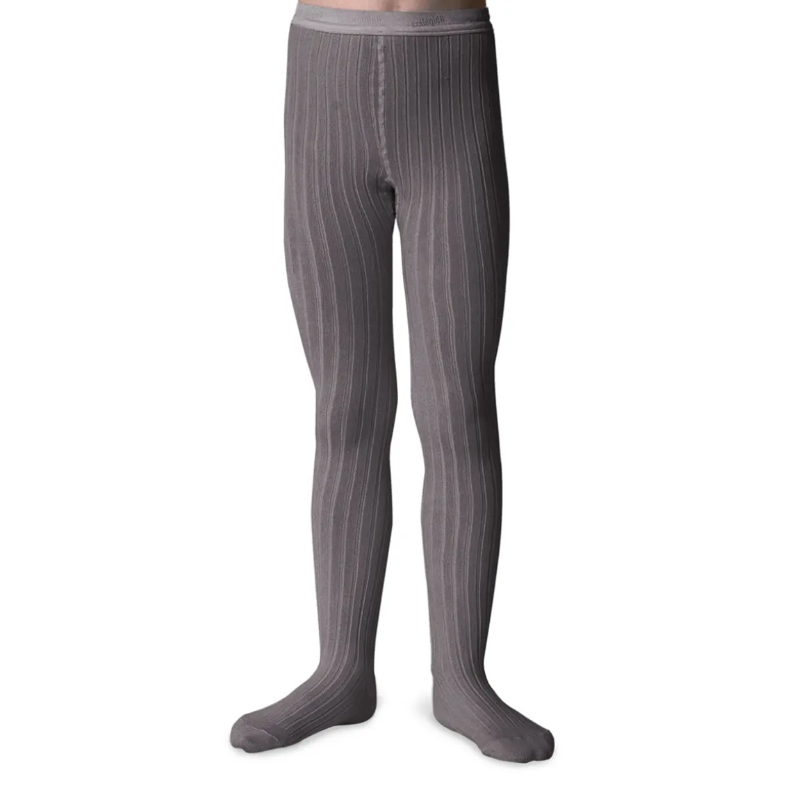 Louise Ribbed Tights in Gris Galet by Collegien
