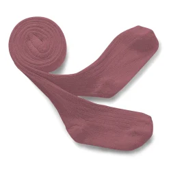 Louise Ribbed Tights in Raisin Rose by Collegien