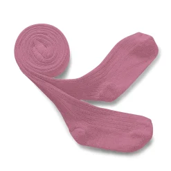 Louise Ribbed Tights in Rose Bonbon by Collegien