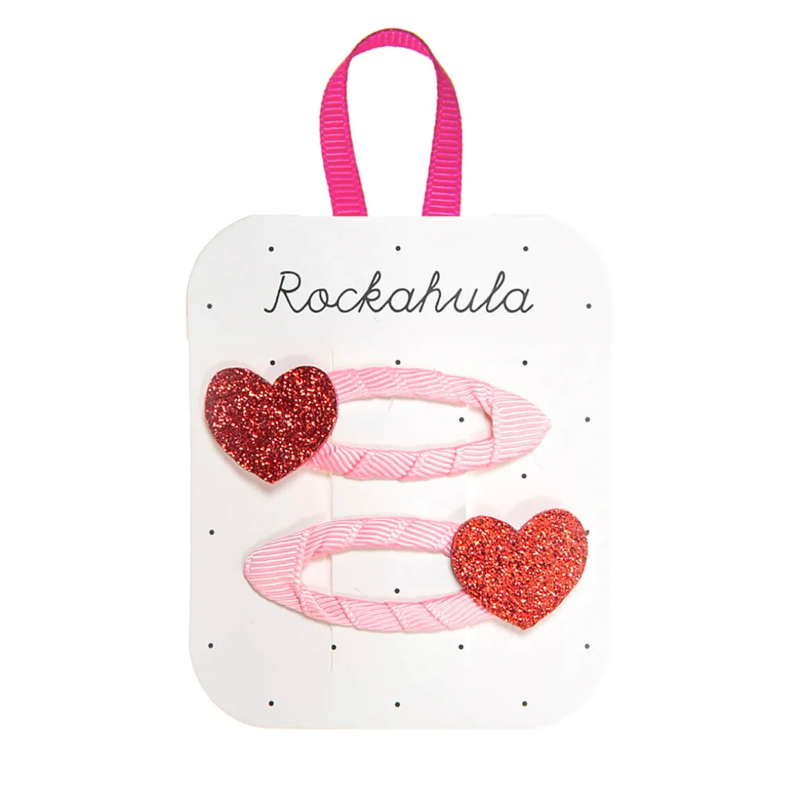Love Heart Glitter Hair Clips by Rockahula