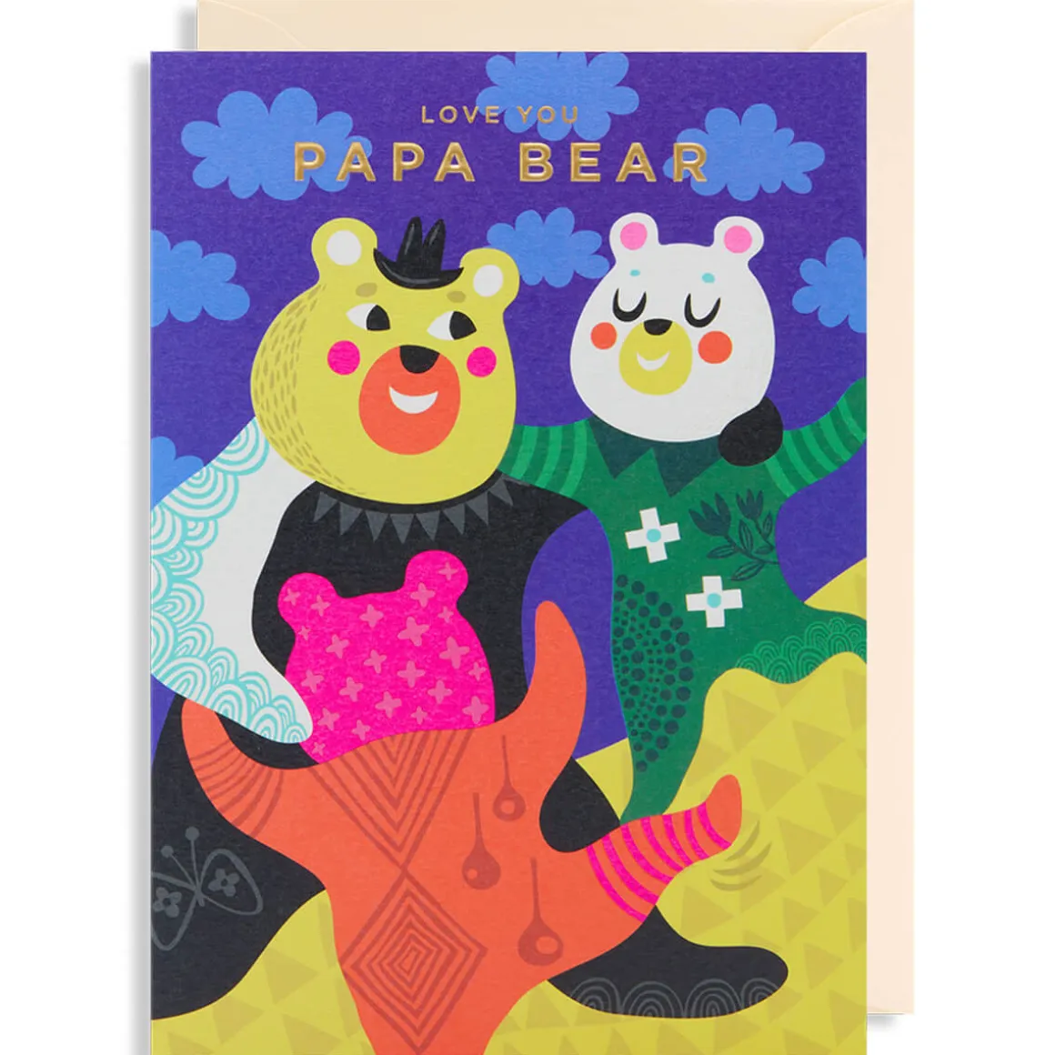 Love You Papa Bear Greetings Card by Helen Dardik for Lagom Design