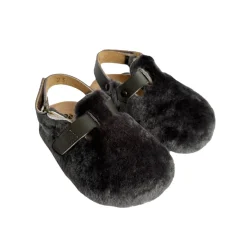 Lucio Shearling Clogs in Anthracite by PèPè