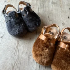 Lucio Shearling Clogs in Cuoio Brown by PèPè