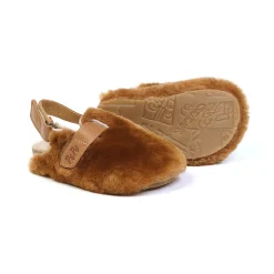 Lucio Shearling Clogs in Cuoio Brown by PèPè