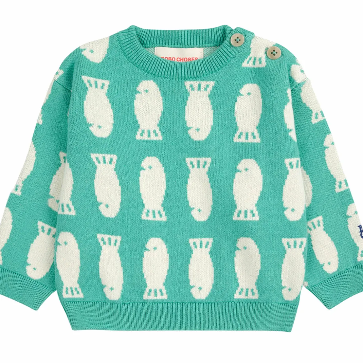 Lucky Fish Jacquard Baby Jumper by Bobo Choses