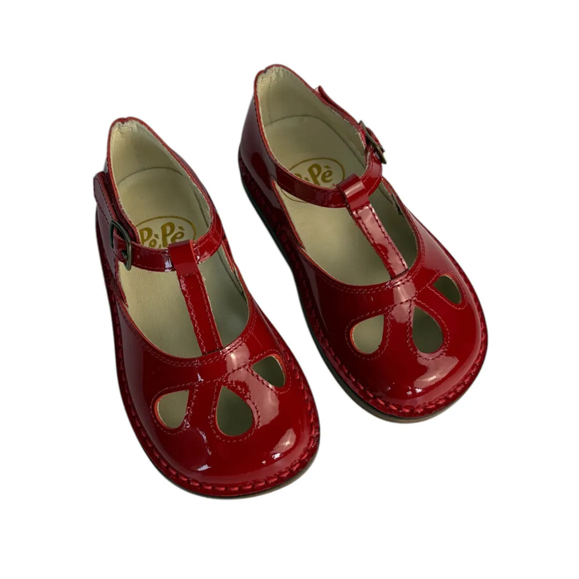 Lucy Cut Out Sandals in Red Patent by PèPè