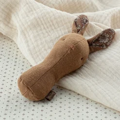 Lullaby Friends Bunny Rattle in Chocolate by Maileg