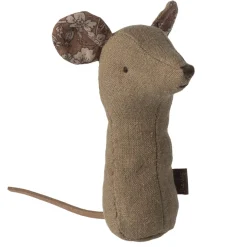 Lullaby Friends Mouse Rattle in Light Umber by Maileg