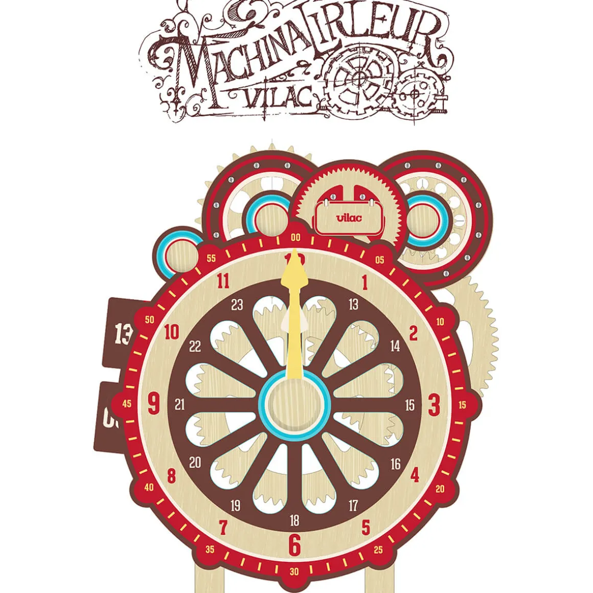 Machinalirleur Wooden Learning Clock by Vilac