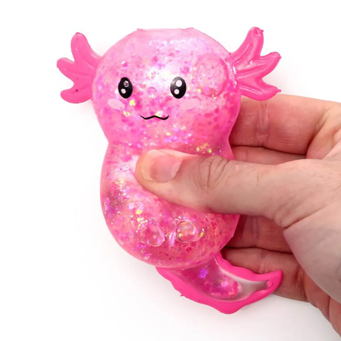 Maltose Squeezy Glitter Axolotl Stress Toy by Puckator