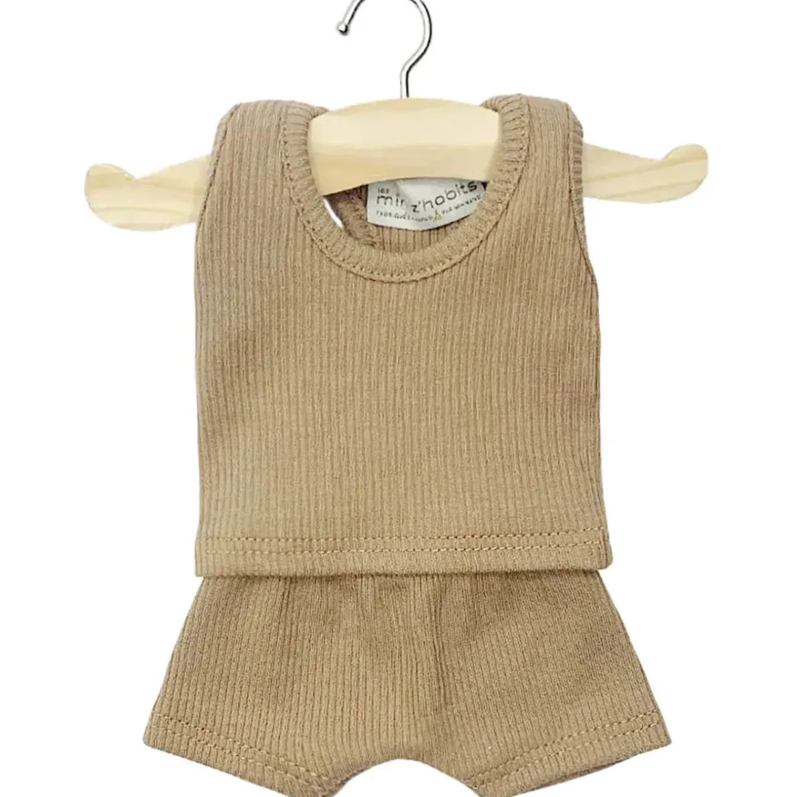 Marcel Ribbed Boy's Underwear Set (34cm Doll) in Cacao by Minikane