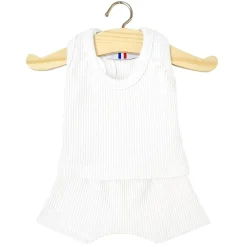 Marcel Ribbed Boy's Underwear Set (34cm Doll) in White by Minikane