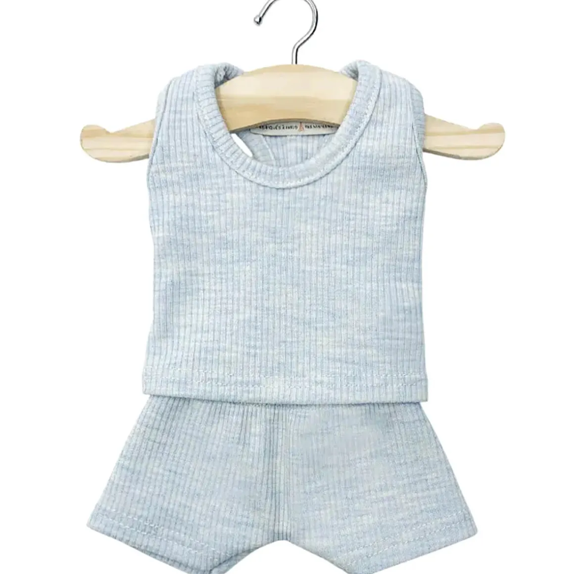 Marcel Ribbed Boy's Underwear Set (34cm Doll) in Bleu Chine by Minikane