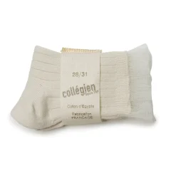 Margaux Tulle Frill Ribbed Ankle Socks in Doux Agneaux by Collegien