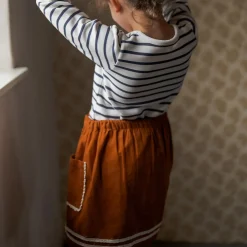 Margot Skirt in Russet Corduroy by Little Cotton Clothes - Last One In Stock - 4-6 Years
