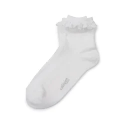 Marie-Antoinette Pointelle Ankle Socks in Blanc Neige by Collegien