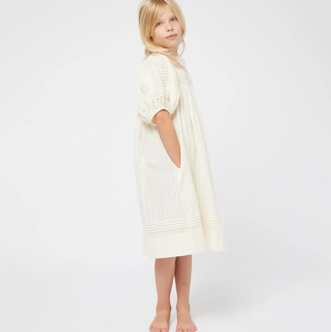 Marigold Dress in Buttermilk by Faune
