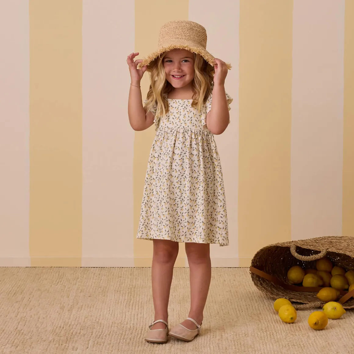 Mariposa Dress in Lemons by Rylee & Cru