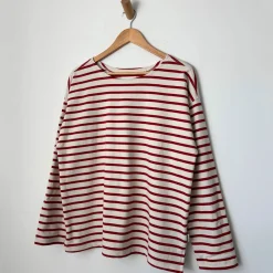 Marseille Boat Neck Top in Red Stripe by Le Bon Shoppe