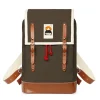 Matra Mini Leather Backpack in Khaki by YKRA
