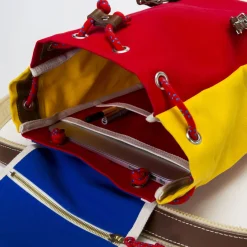 Matra Mini Leather Backpack in Tricolor by YKRA
