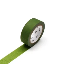 Matte Olive Green 15mm 1P Basic Washi Tape by MT Japan