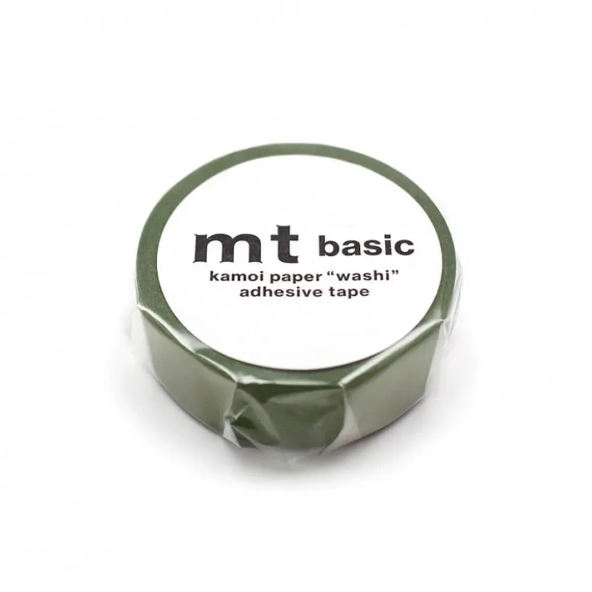 Matte Olive Green 15mm 1P Basic Washi Tape by MT Japan