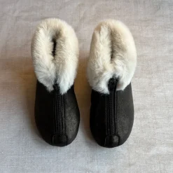 Matt Fur Trim Booties in Golden Black by PèPè