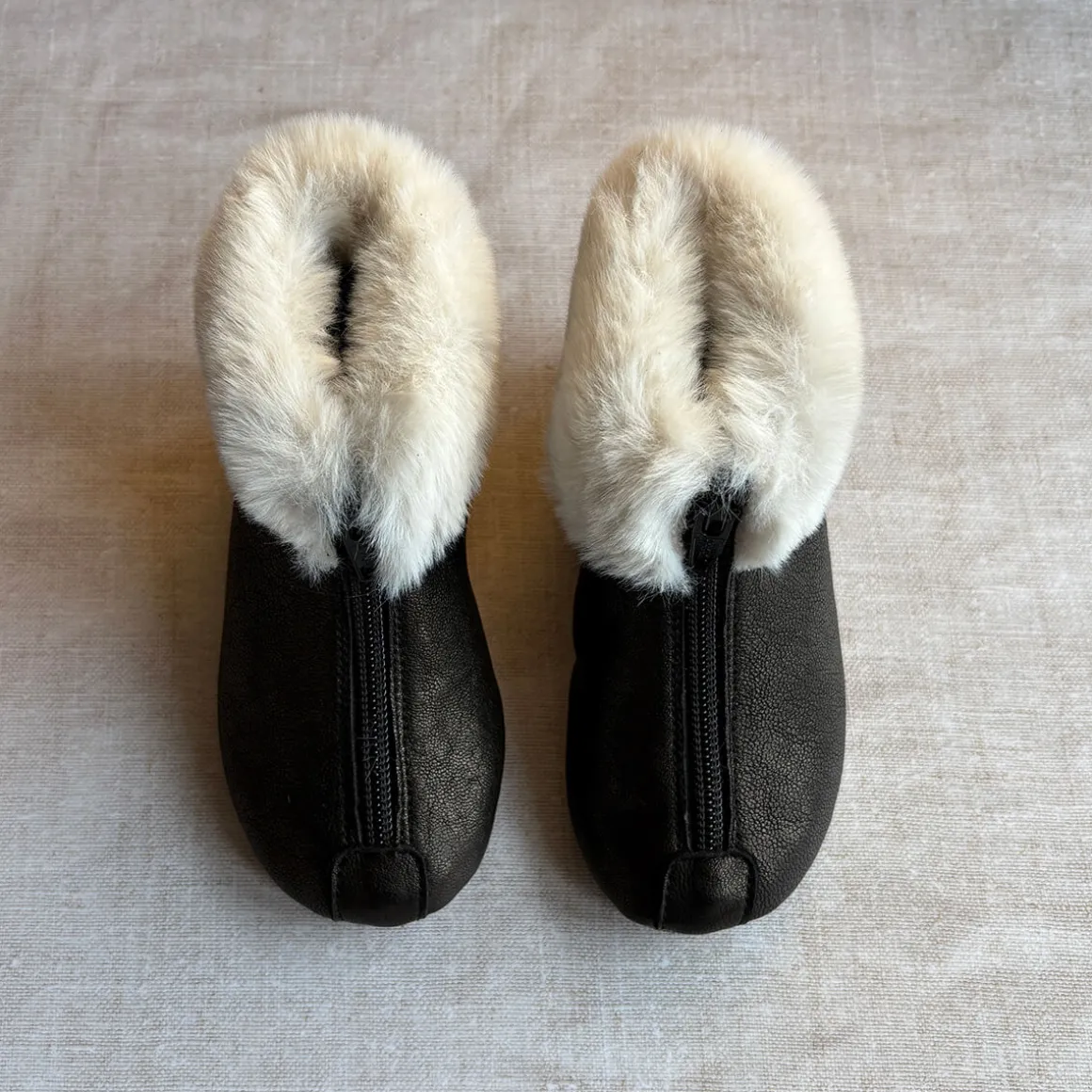 Matt Fur Trim Booties in Golden Black by PèPè