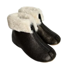 Matt Fur Trim Booties in Golden Black by PèPè