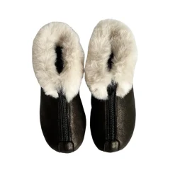 Matt Fur Trim Booties in Golden Black by PèPè