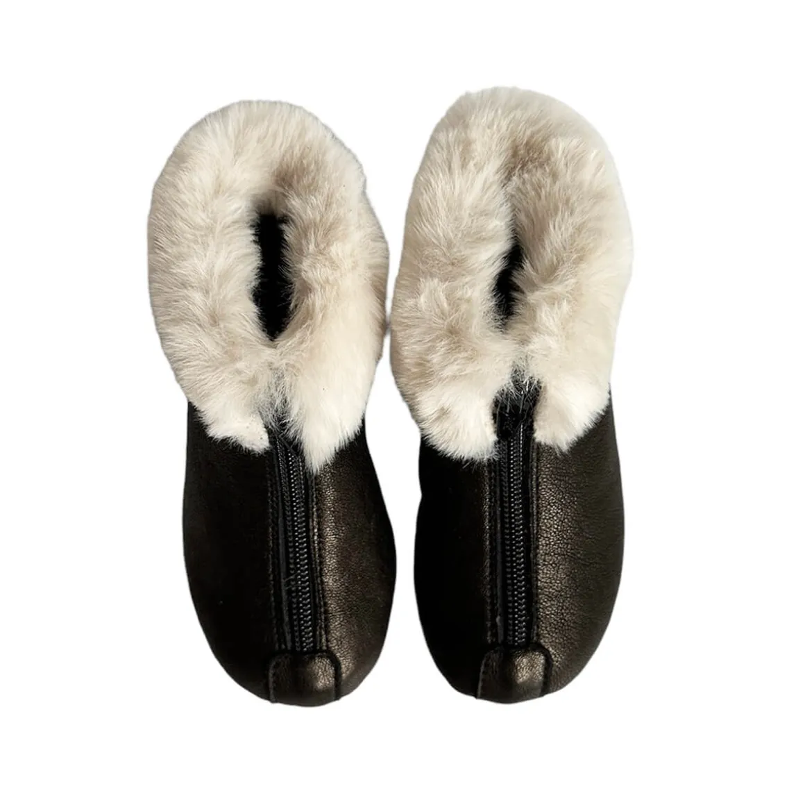 Matt Fur Trim Booties in Golden Black by PèPè