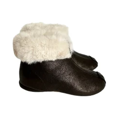Matt Fur Trim Booties in Golden Black by PèPè