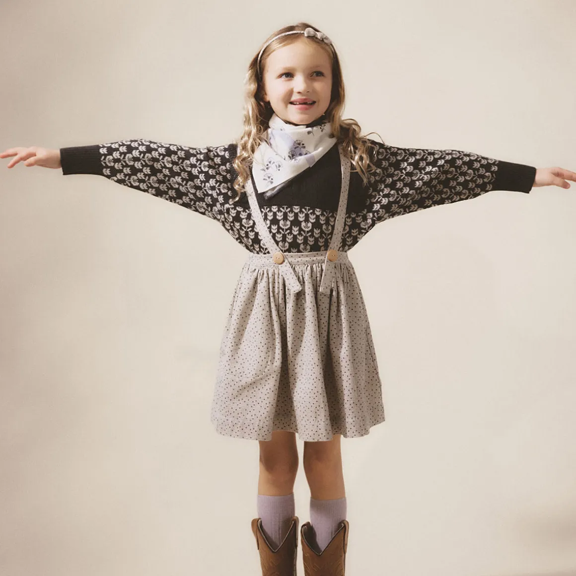 Mavis Skirt in Needlepoint Print by Soor Ploom - Last Ones In Stock - 3-7 Years