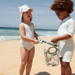 Max Shortsleeve Swim Jumpsuit in Pure Sky / Creme De La Creme by Liewood