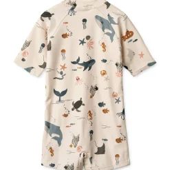Max Shortsleeve Swim Jumpsuit in Sea Creature / Sandy by Liewood