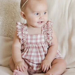 Maya Romper in Pink Plaid by Quincy Mae