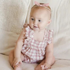 Maya Romper in Pink Plaid by Quincy Mae