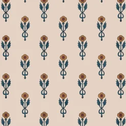 Mazarine Outfit (34cm Doll) in Nordic Flowers Print / Navy Blue by Minikane